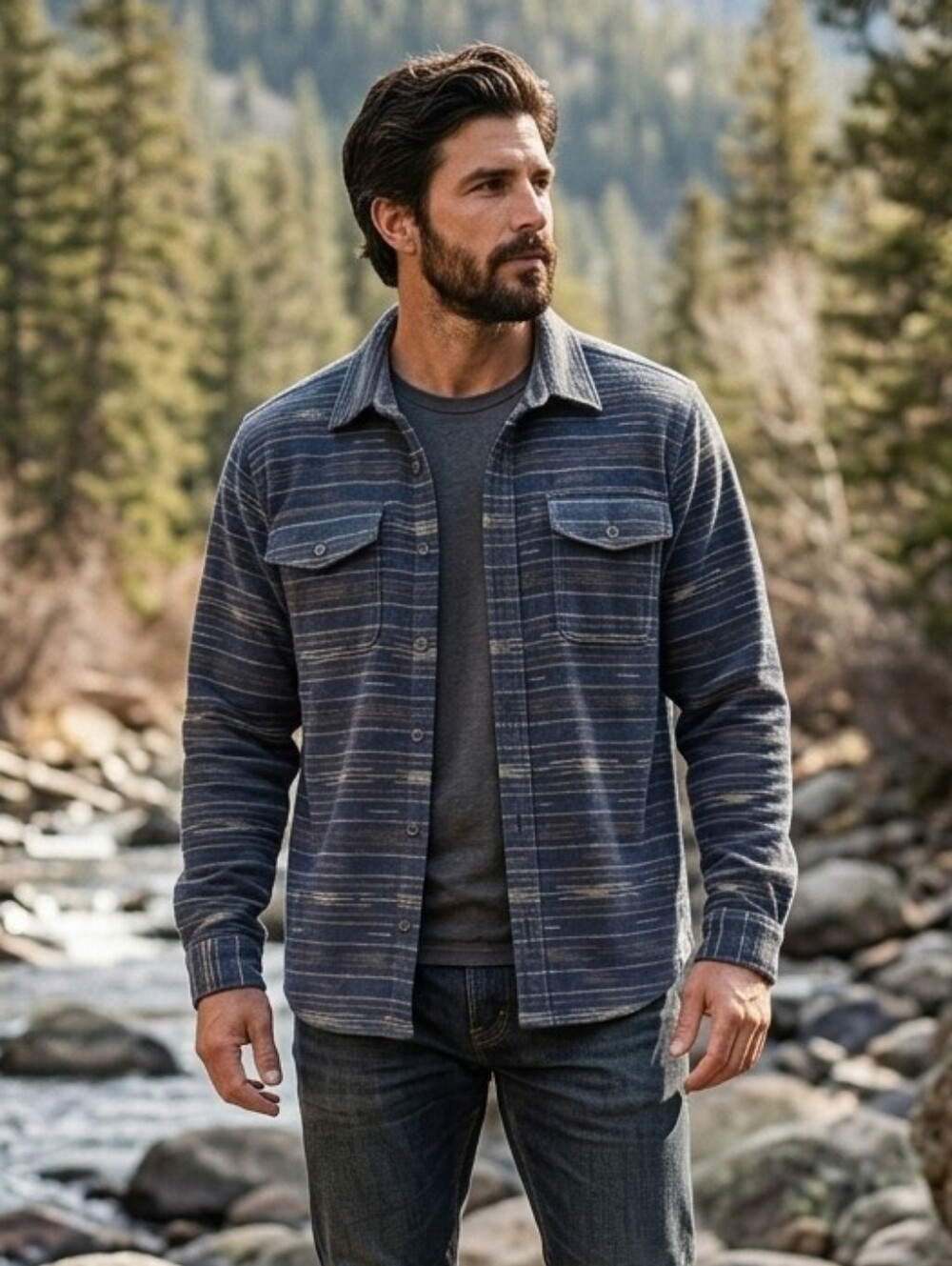 NWT Eddie Bauer Chutes Microfleece Shirt Jacket Storm